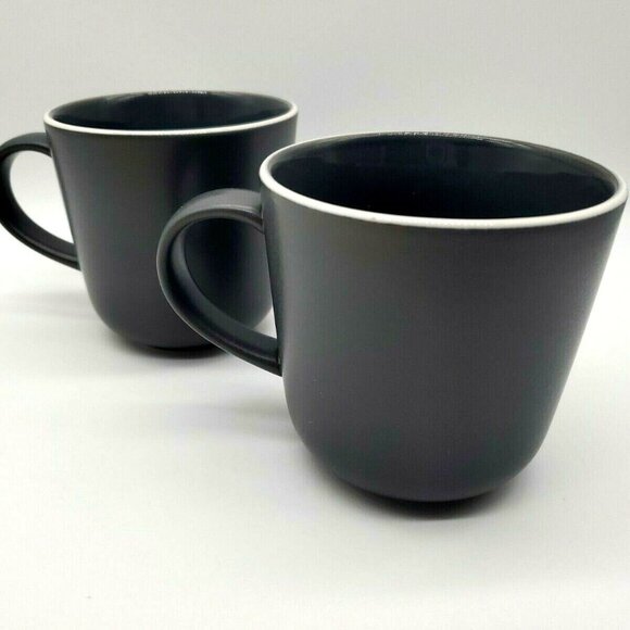 Royal Doulton Gordon Ramsay Mugs Slate Gray Bread Street 3.5"H Set Of 2 - Picture 2 of 12